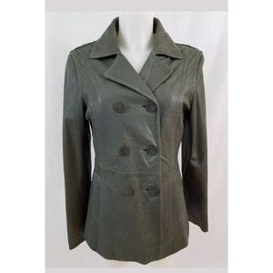 DKNY Double Breasted Leather Jacket Size M